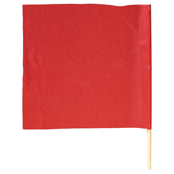 Cargo Maxx Tricot Red Flag 18x18 w/ 24in Dowel - 122-10004