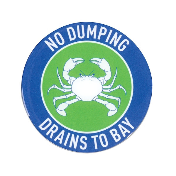 Pig Storm Drain Marker, Drains to Bay, 10PK - SGN8200-671