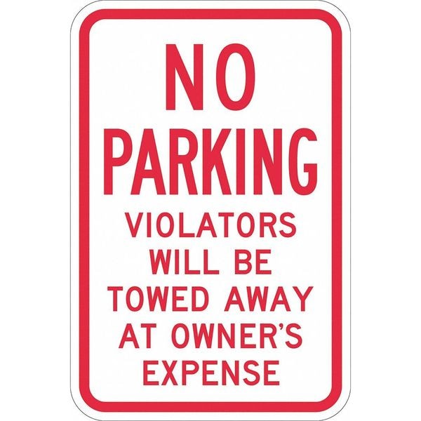Lyle Tow Zone No Parking Sign, 18" x 12, T1-1057-DG_12x18 - T1-1057-DG_12X18