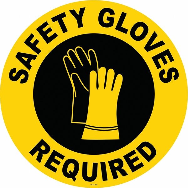 Stranco Anti-Slip Floor Sign, 17 in H, 17 in W, Vinyl, Circle, English, FS-17-322 - FS-17-322