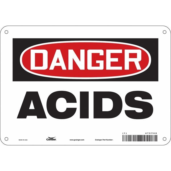 Condor Chemical Sign, 7 in H, 10 in W, Vertical Rectangle, English, 475Y68 - 475Y68