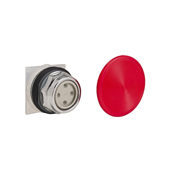 Botón pulsador Square D, Harmony 9001K, metal, seta de plástico encajable de 57 mm, color rojo, 30 mm, retorno por resorte, 1 NC - 9001KR5RH5