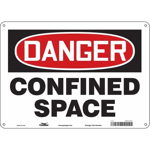 Condor Safety Sign, 10 in Height, 14 in Width, Aluminum, Horizontal Rectangle, English, 465J22 - 465J22