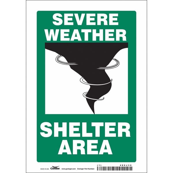 Condor Safety Sign, 10 in Height, 7 in Width, Vinyl, Horizontal Rectangle, English - 480J30