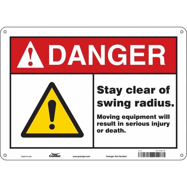 Condor Danger, STAY CLEAR OF SWING RADIUS. MOVING EQUIPMENT WILL RESULT IN SERIOUS INJURY OR DEATH., 477K76 - 477K76