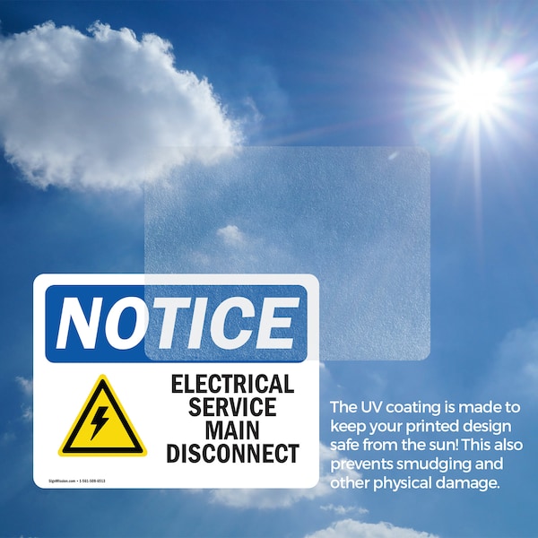 Signmission Electrical Service Main Disconnect Sign With Symbol, 10 in W x Rectangle, Vinyl Decal - OS-2PACK-NS-D-710-L-11694
