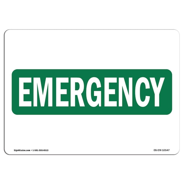 Signmission Safety Sign, OSHA EMERGENCY, 7" Height, Rigid Plastic, Label OEE-16912 Response.pdf, Landscape - OS-EM-P-710-L-10547