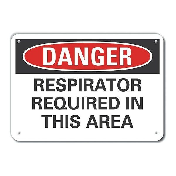 Lyle Refl Alum Danger Respirator, 14"x10" - LCU4-0524-RA_14X10
