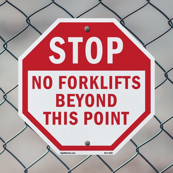 Signmission Stop No Forklifts Beyond This Point, 10 Inch X 10 Inch, Plastic Sign - OC-P-10-59