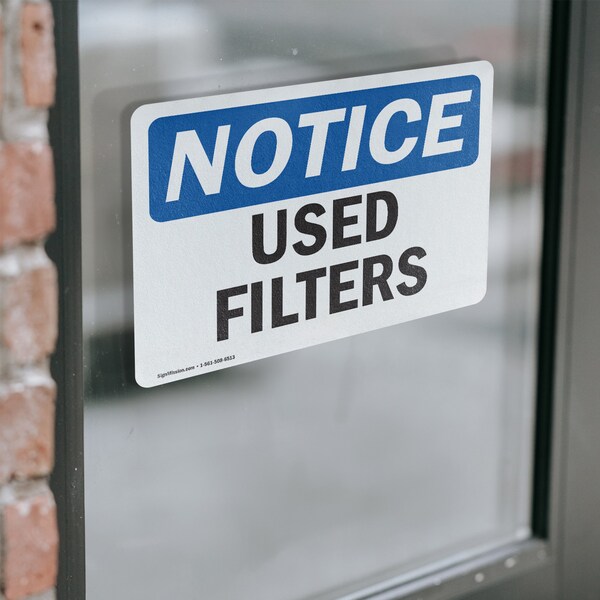 Signmission Used Filters, 7 in W x Rectangle, Vinyl Decal - OS-2PACK-NS-D-57-L-18827