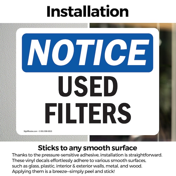 Signmission Used Filters, 7 in W x Rectangle, Vinyl Decal - OS-2PACK-NS-D-57-L-18827