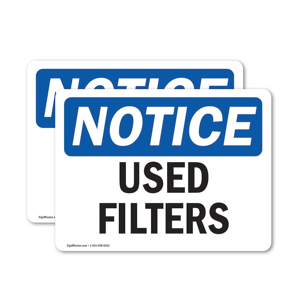 Signmission Used Filters, 7 in W x Rectangle, Vinyl Decal - OS-2PACK-NS-D-57-L-18827