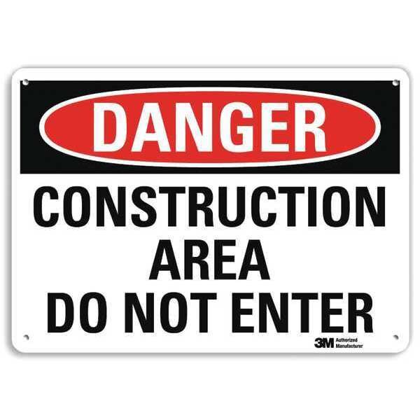 Lyle Danger Sign, 10 in Height, 14 in Width, Aluminum, Vertical Rectangle, English - U3-1240-NA_14X10