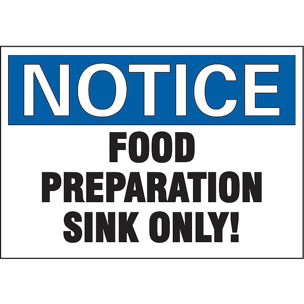 Lyle Notice, Food Preparation Sink Only!, 10 in x 14 in, Horizontal Rectangle, Aluminum, U5-1232-RA_14X10 - U5-1232-RA_14X10