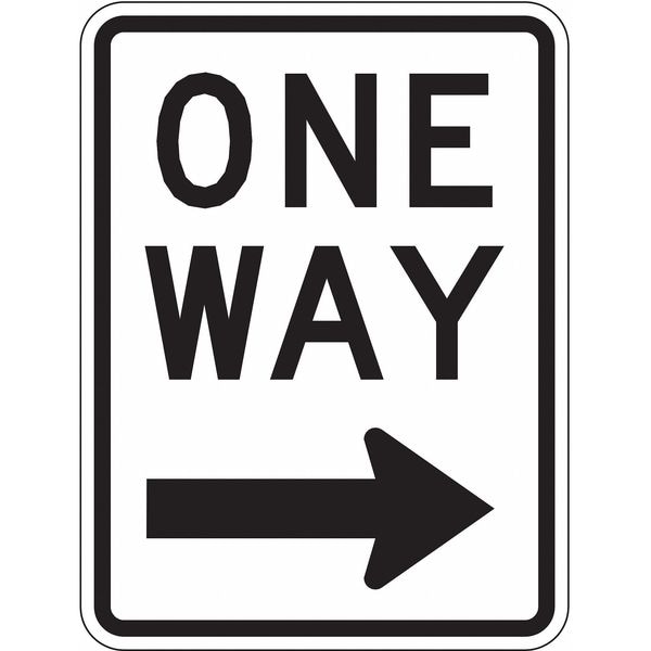 Lyle One Way Traffic Sign, 24 in H, 18 in W, Aluminum, Vertical Rectangle, English, R6-2R-18HA - R6-2R-18HA
