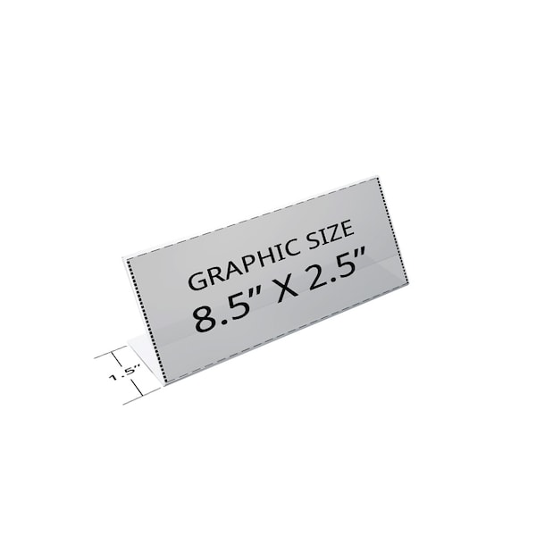 Azar Displays 8.5"W x 2.5"H Angled Sign Holder, PK10 - 112760