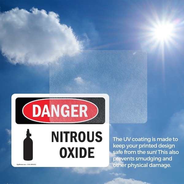 Signmission Nitrous Oxide Danger Sign, Vinyl Decal, 10in W x 7in L, 2PK - OS-2PACK-DS-D-710-L-1937