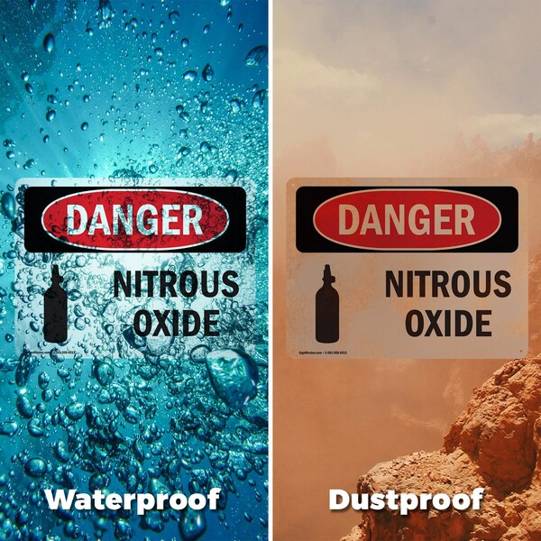 Signmission Nitrous Oxide Danger Sign, Vinyl Decal, 10in W x 7in L, 2PK - OS-2PACK-DS-D-710-L-1937