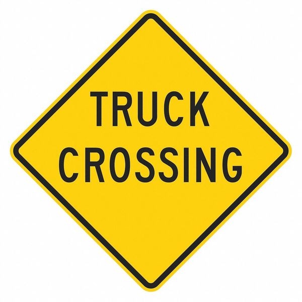 Lyle Truck Crossing Traffic Sign, 24 in H, 24 in W, Aluminum, Diamond, English, W11-10TC-24HA - W11-10TC-24HA