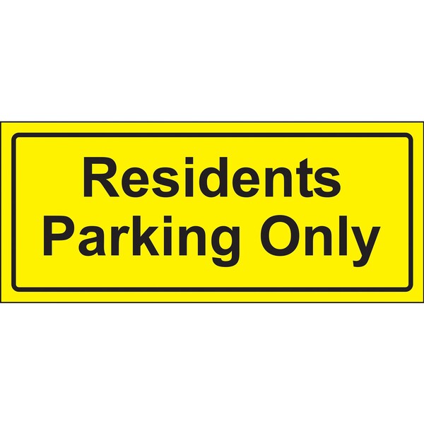 Hy-Ko Residents Parking Only Sign 6" x 14", 5PK - A23014