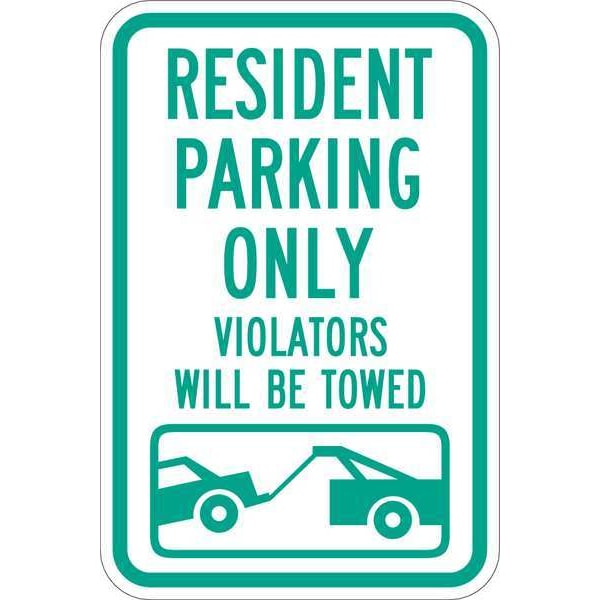 Lyle Resident Parking Sign, 18" x 12, T1-1034-EG_12x18 - T1-1034-EG_12X18