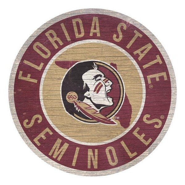Fan Creations Florida State Seminoles Sign Wood 12 Inch Round State Design - 7846020156