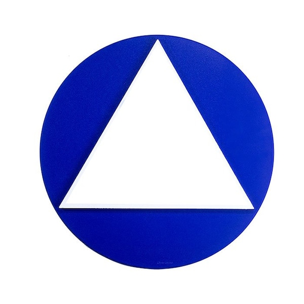 Bcf 12 x 12, Unisex Door Sign, Circular With Triangle Print, Blank, Blue - SBH12U-BLANK-BLUE