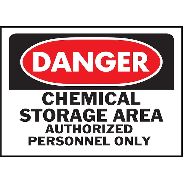 Hy-Ko Danger Chemical Storage Area Sign 10" x 14", 5PK - A20355