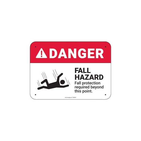 Pig PIG Fall Hazard Fall Protection Sign 10" x 7" Vinyl 10" L x 7" H - SGN2014-7X10-VYL