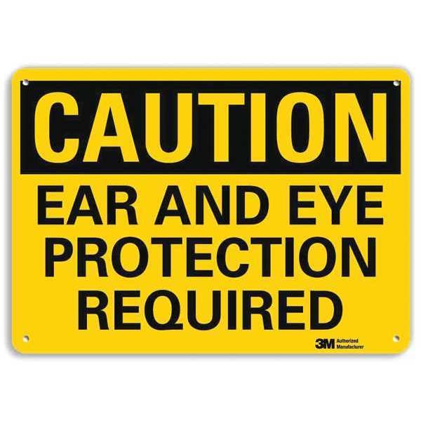 Lyle Safety Sign, Ear Eye Protection, 7in.H - U4-1225-RA_10X7