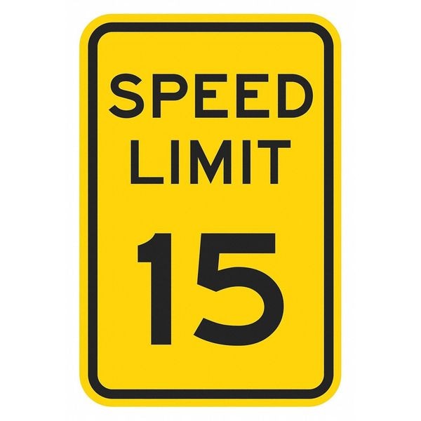 Lyle Speed Limit Warning Traffic Sign, 18 in H, 12 in W, Aluminum, Vertical Rectangle, T1-5016-EG_12x18 - T1-5016-EG_12X18