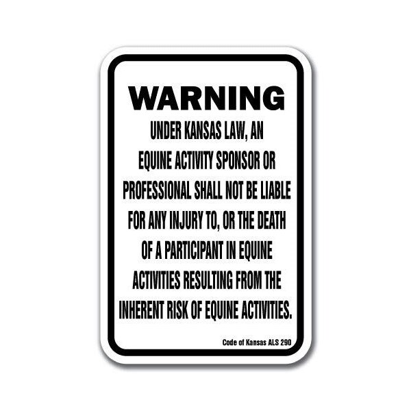 Signmission Safety Sign, 18 in Height, Aluminum, 12 in Length, Equine - Kansas - A-1218 EQUINE - KANSAS