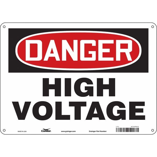 Condor Safety Sign, 10 in Height, 14 in Width, Polyethylene, Horizontal Rectangle, English, 479P65 - 479P65