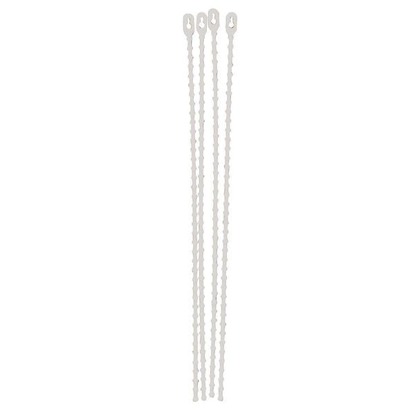 Brady Reusable Beaded Tie, 8 In, Wht, Plstc, PK100 - 81761