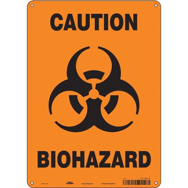 Condor Biohazard Sign, 14 in H, 10 in W, Vertical Rectangle, English, 447W97 - 447W97