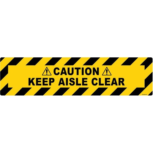 Stranco Floor Sign, 6 in H, 24 in W, Vinyl, Horizontal Rectangle, English, FS-624-910 - FS-624-910