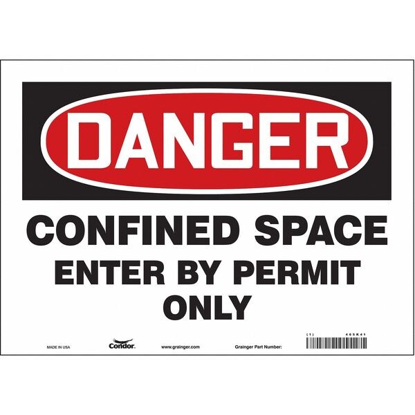 Condor Safety Sign, 10 in Height, 14 in Width, Vinyl, Horizontal Rectangle, English, 465K41 - 465K41