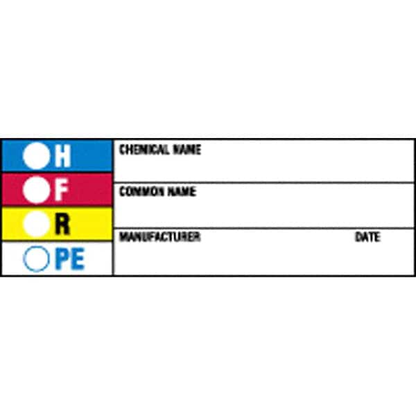 Brady Chemical Label, 1 in H, 3 in W, 60326 - 60326