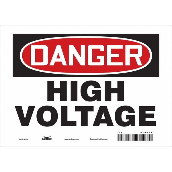 Condor Safety Sign, 7 in Height, 10 in Width, Vinyl, Vertical Rectangle, English, 479P73 - 479P73