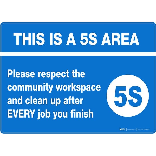 Creative Safety Supply This is a 5S Area, Wall Sign, 14in x 10in, Mounted To PVC Signboard - WS30019-14