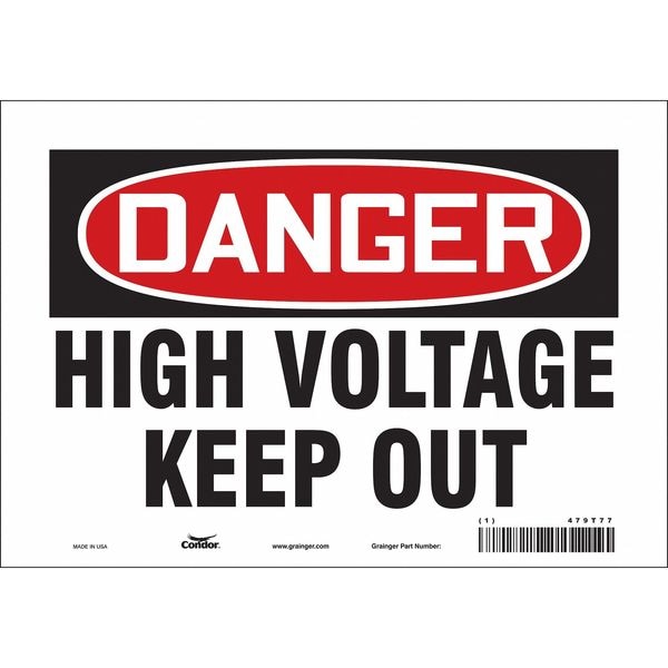 Condor Safety Sign, 7 in Height, 10 in Width, Vinyl, Vertical Rectangle, English, 479T77 - 479T77