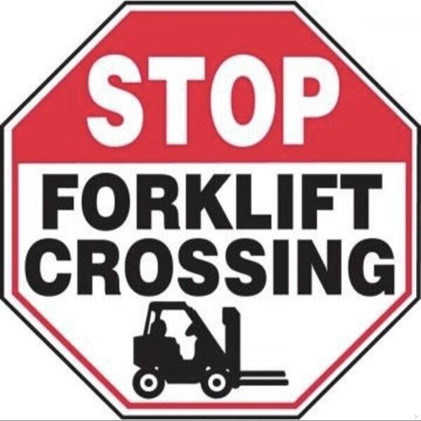 Accuform STOP Safety Sign FORKLIFT CROSSING MVHR939VS - MVHR939VS