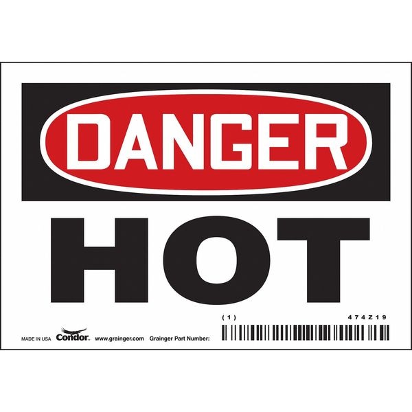 Condor Danger Sign, 3 1/2 in H, 5 in W, Vinyl, Horizontal Rectangle, English, 474Z19 - 474Z19