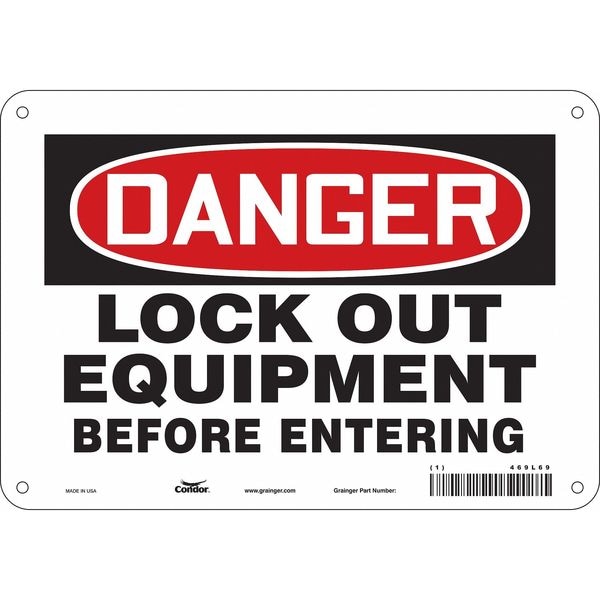 Condor Safety Sign, 7 in Height, 10 in Width, Aluminum, Vertical Rectangle, English, 469L69 - 469L69