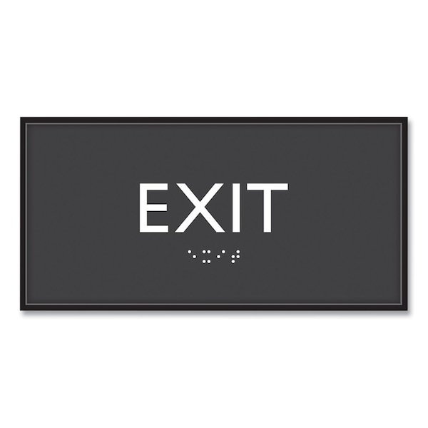 Headline Sign ADA Sign, Exit, Plastic, 4 x 4, Clear/White - 69922