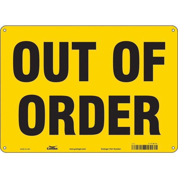 Condor OUT OF ORDER, 14 in W x 10 in H, Horizontal Rectangle, Aluminum, 479M06 - 479M06