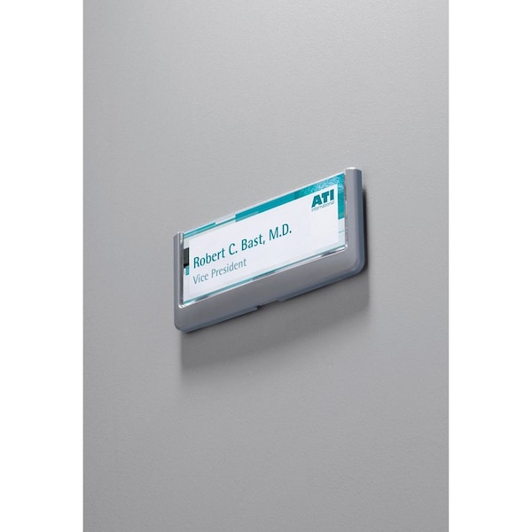 Durable Office Products Click Sign, 6-3/4"x5/8"x3", Graphite - DBL497637