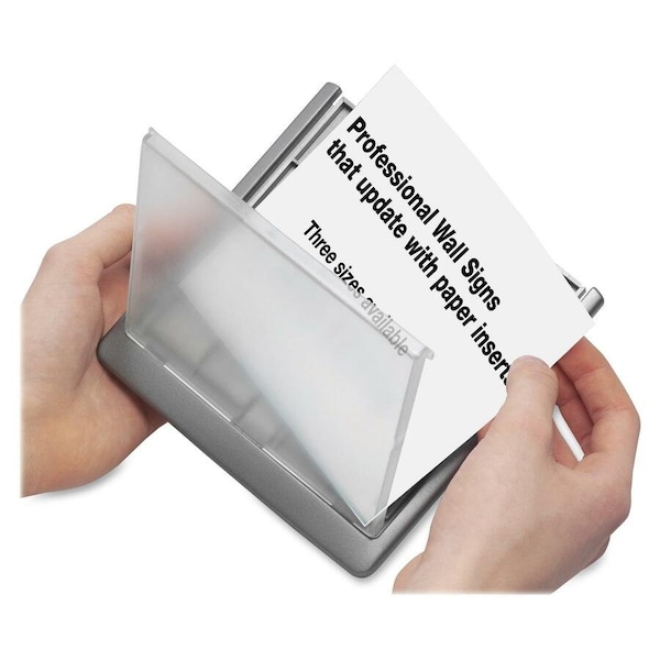 Durable Office Products Click Sign, 6-3/4"x5/8"x3", Graphite - DBL497637