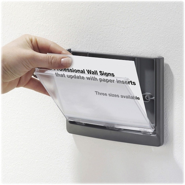 Durable Office Products Click Sign, 6-3/4"x5/8"x3", Graphite - DBL497637