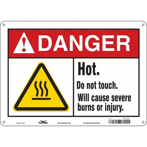 Condor Danger Sign, 10 in H, 14 in W, Aluminum, Horizontal Rectangle, English, 475A01 - 475A01